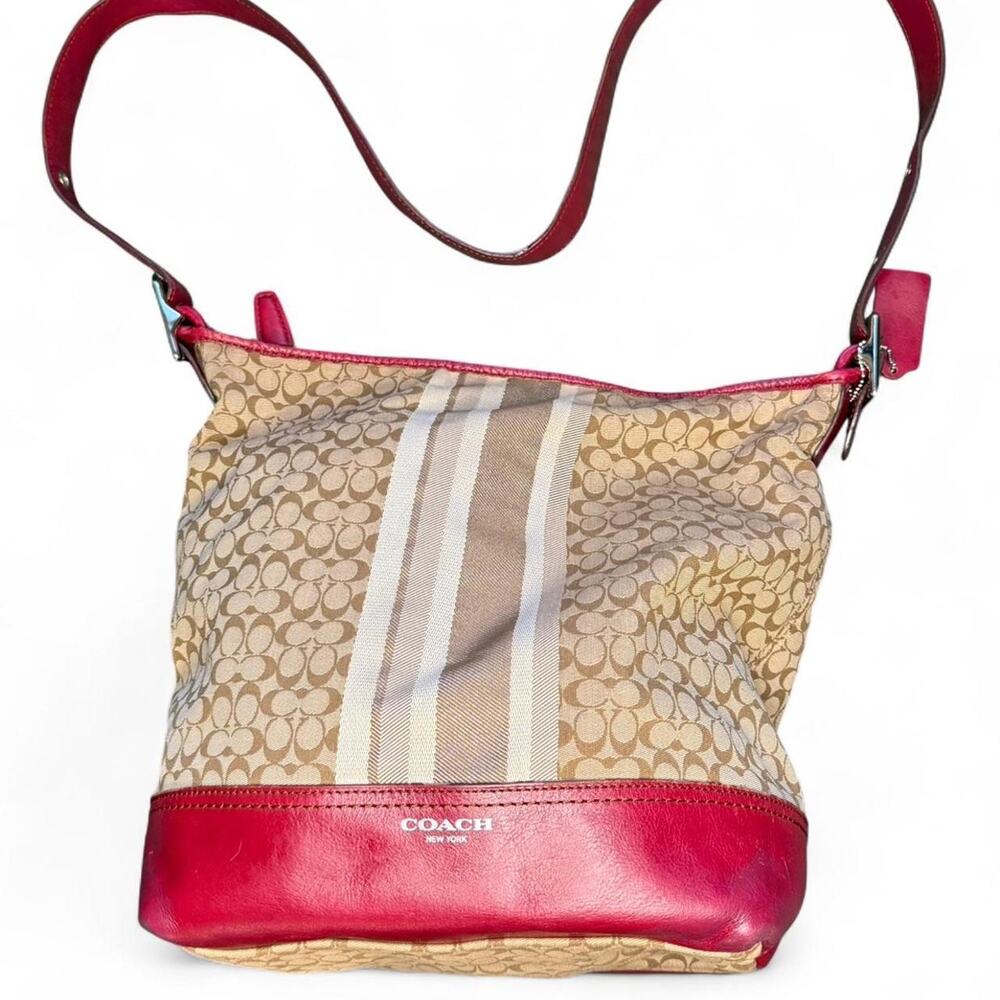 Vintage Coach Legacy Signature Stripe Hobo Bag